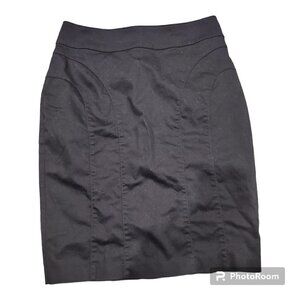 H&M Black Pencil Skirt Cotton Size 10